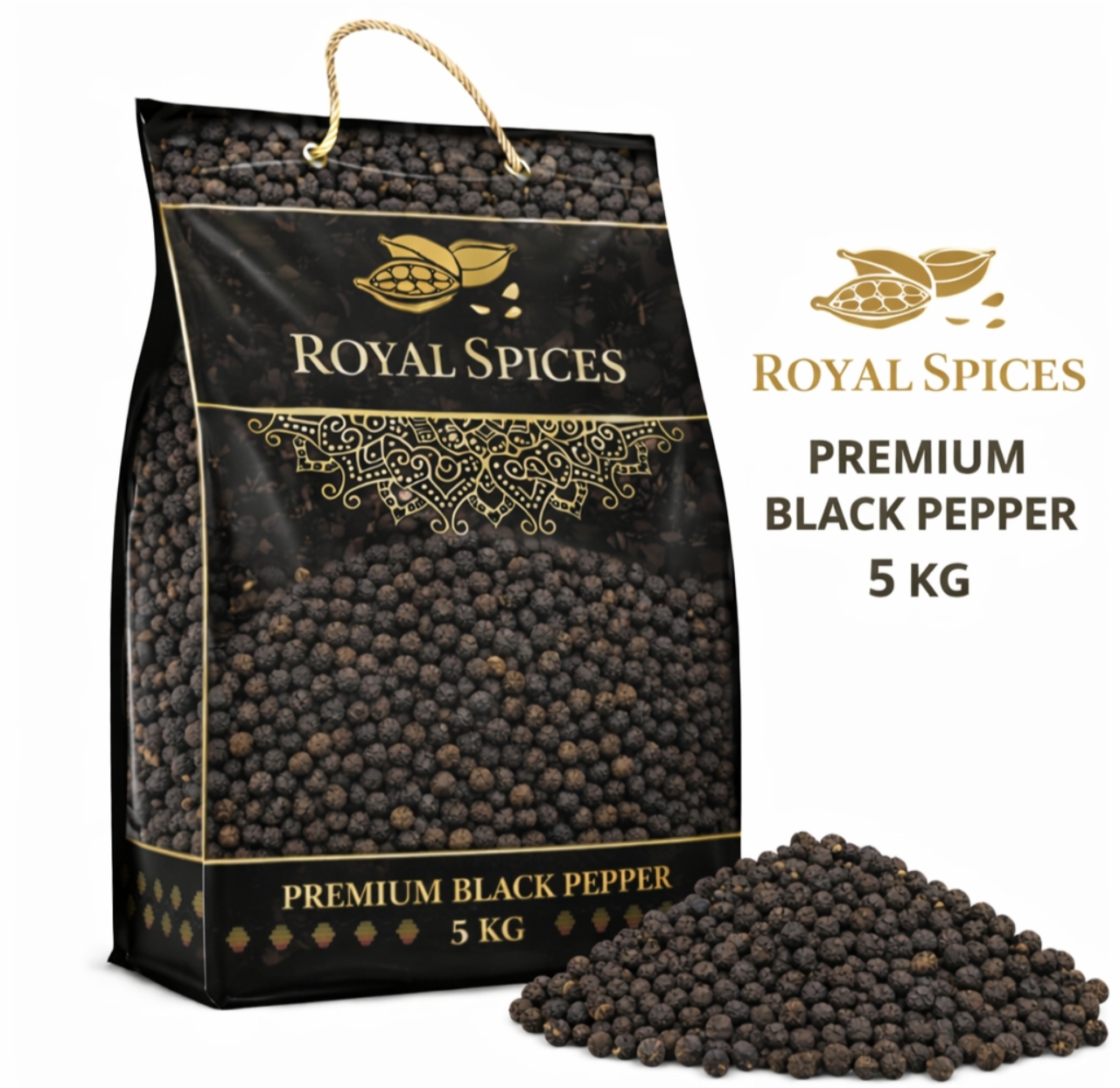 Royal Spices premium black pepper 5 kg bag